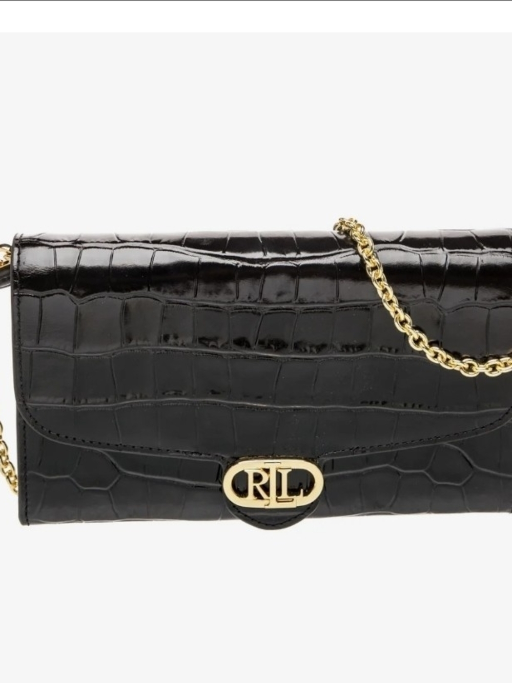 Ralph LAUREN Croc-Embossed Clutch